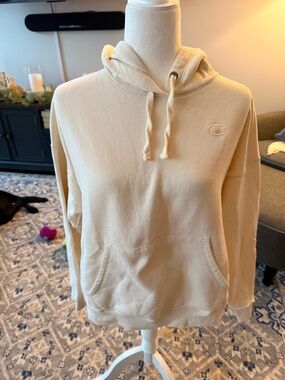 Champion Women's Light Cream Hoodie Sweatshirt
